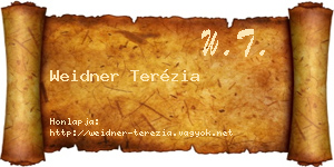 Weidner Terézia névjegykártya